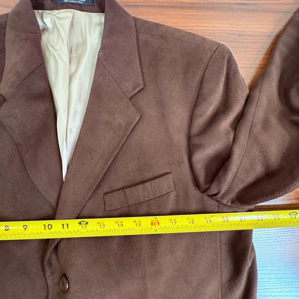 Chaps Ralph Lauren Brown Suede Microfiber Blazer Jacket Sport Coat Mens Size 42T